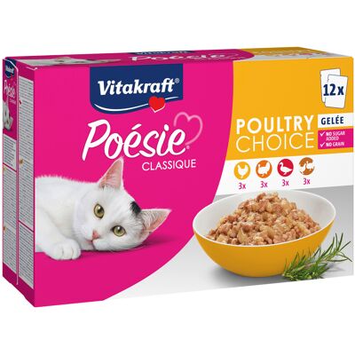 Vitakraft Poésie Classic Sauce Mixpakket - 96 x 85 g - Gelei (Kip, Gevogelte, Kalkoen, Eend) Vitakraft Poésie Classic Sauce Mixpakket - 96 x 85 g - Gelei (Kip, Gevogelte, Kalkoen, Eend)