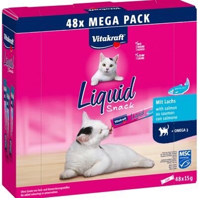 48x15g Vitakraft Liquid Snack met zalm kattensnack 48x15g Vitakraft Liquid Snack met zalm kattensnack