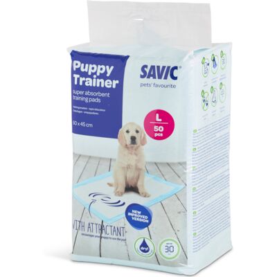 - Large: L 60 x B 45 cm, 50 Stuks - Savic Puppy Trainer Pads - Large: L 60 x B 45 cm, 50 Stuks - Savic Puppy Trainer Pads
