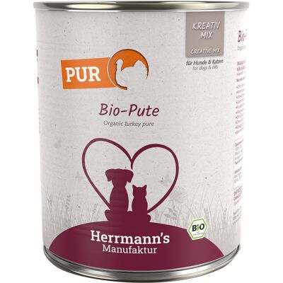 Herrmanns Herrmann's Vlees Puur 6 x 800 g Hondenvoer - Bio-Kalkoen Herrmanns Herrmann's Vlees Puur 6 x 800 g Hondenvoer - Bio-Kalkoen