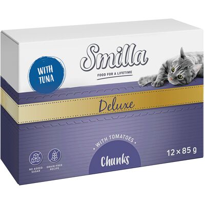 48x85g Smilla Deluxe Hapjes Katten Natvoer Tonijn en Tomaten 48x85g Smilla Deluxe Hapjes Katten Natvoer Tonijn en Tomaten