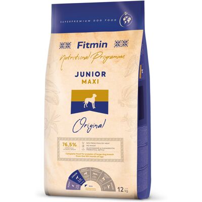 12kg Fitmin Program Maxi Junior hondenvoer droog 12kg Fitmin Program Maxi Junior hondenvoer droog