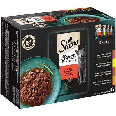 144x85g Saus Collection (Rund, Kip, Lam, Kalkoen) Sheba Variaties Maaltijdzakjes 144x85g Saus Collection (Rund, Kip, Lam, Kalkoen) Sheba Variaties Maaltijdzakjes