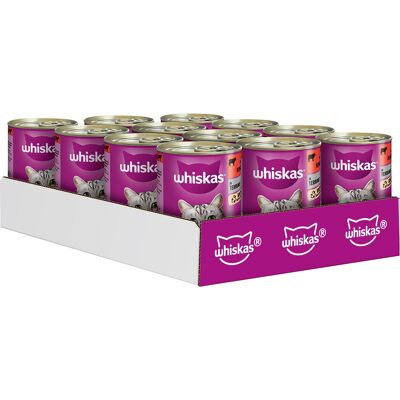 Whiskas 1+ Blikken 12 x 400 g - Rund in Terrine Whiskas 1+ Blikken 12 x 400 g - Rund in Terrine