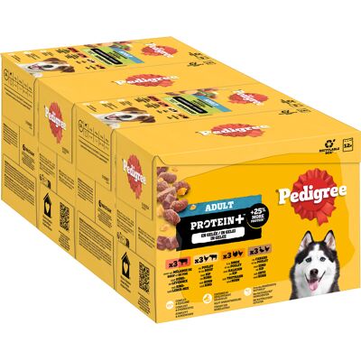 Voordeelpakket: 48x85g Pedigree Adult Frischebeutel Protein Plus in Gelee 4 Varietäten Hundefutter nass Voordeelpakket: 48x85g Pedigree Adult Frischebeutel Protein Plus in Gelee 4 Varietäten Hundefutter nass