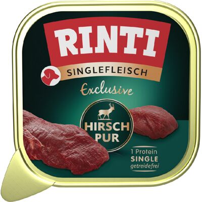 10x150g RINTI Enkelvoudig Vlees Exclusief Hert Hondenvoer nat 10x150g RINTI Enkelvoudig Vlees Exclusief Hert Hondenvoer nat