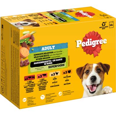 Pedigree Maaltijdzakjes Multipack - Voordeelpakket: Gemengde selectie in saus (4 soorten) 48 x 100 g Pedigree Maaltijdzakjes Multipack - Voordeelpakket: Gemengde selectie in saus (4 soorten) 48 x 100 g