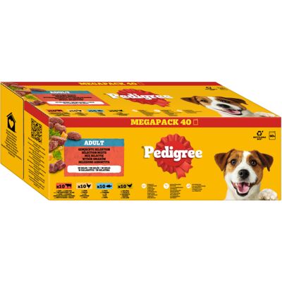 Pedigree natvoerzakjes 40 x 100 g - Gemengde selectie in gelei(4 varianten) Pedigree natvoerzakjes 40 x 100 g - Gemengde selectie in gelei(4 varianten)