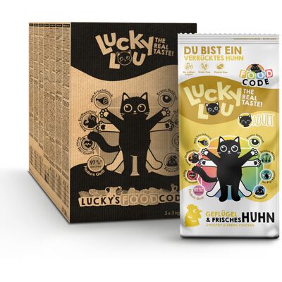 9 kg Lucky Lou Adult Gevogelte & Kip droogvoer voor katten 9 kg Lucky Lou Adult Gevogelte & Kip droogvoer voor katten