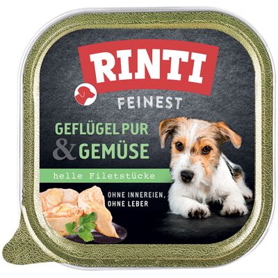 RINTI Fijnste 11 x 150 g Hondenvoer - Gevogelte & Groente RINTI Fijnste 11 x 150 g Hondenvoer - Gevogelte & Groente