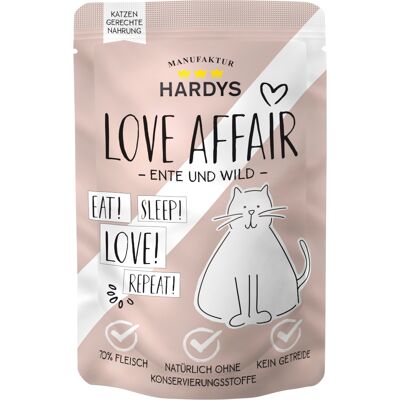 12x100g Eend & Wild Hardys LOVE AFFAIR natvoer voor katten 12x100g Eend & Wild Hardys LOVE AFFAIR natvoer voor katten