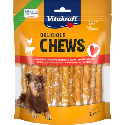 Vitakraft Delicious Chews Kauwrolletjes Kip S - Dubbelpak: 2 x 300 g (50 Stuks) Vitakraft Delicious Chews Kauwrolletjes Kip S - Dubbelpak: 2 x 300 g (50 Stuks)