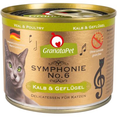 6x200g GranataPet Symfonie Kalf & Gevogelte Kattenvoer 6x200g GranataPet Symfonie Kalf & Gevogelte Kattenvoer