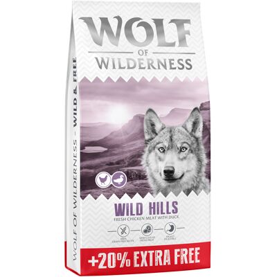 12 kg + 2,4 kg gratis! Wolf Of Wilderness droogvoer voor honden - Wild Hills Eend Nieuw Recept 12 kg + 2,4 kg gratis! Wolf Of Wilderness droogvoer voor honden - Wild Hills Eend Nieuw Recept