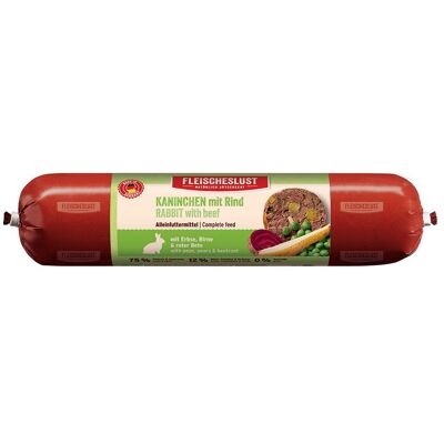 Fleischeslust Classic 6 x 800 g - Konijn met rundvlees, erwten, peer en rode biet Fleischeslust Classic 6 x 800 g - Konijn met rundvlees, erwten, peer en rode biet