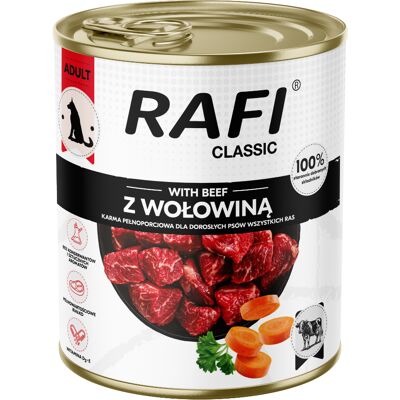 12x800g Rafi Dog Classic Rund natvoer voor honden 12x800g Rafi Dog Classic Rund natvoer voor honden