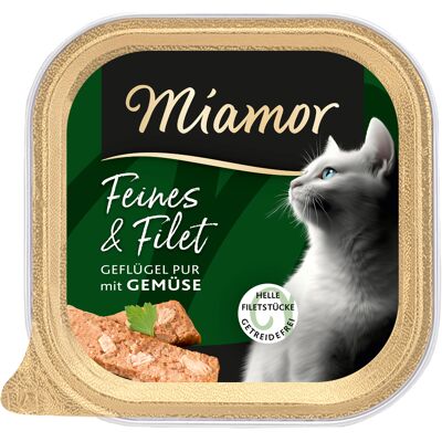 16x 100g Miamor Fijn & Filet Gevogelte Pur & Groenten Natvoer voor katten 16x 100g Miamor Fijn & Filet Gevogelte Pur & Groenten Natvoer voor katten
