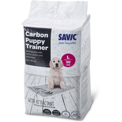 50 stuks Large (60x45cm) Savic Puppy Trainer Pads Met Active Koolstof 50 stuks Large (60x45cm) Savic Puppy Trainer Pads Met Active Koolstof