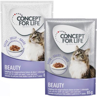 24x85g Gemengd Gelei & Saus Beauty in Saus en Gelei Concept for Life Kattenvoer 24x85g Gemengd Gelei & Saus Beauty in Saus en Gelei Concept for Life Kattenvoer