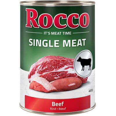Dubbelpakket Rocco Single Meat 12 x 400 g Hondenvoer - Rund Dubbelpakket Rocco Single Meat 12 x 400 g Hondenvoer - Rund
