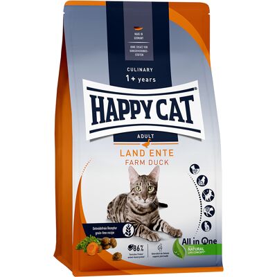 Happy Cat Culinary Adult Land-Ente (Eend) Kattenvoer - Dubbelpak: 2 x 1,3 kg Happy Cat Culinary Adult Land-Ente (Eend) Kattenvoer - Dubbelpak: 2 x 1,3 kg