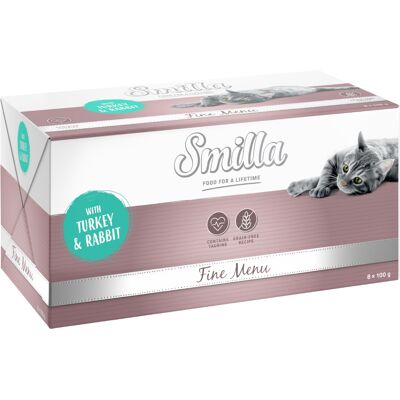 24x100g Kalkoen & Konijn Smilla Fine Menu Kattenvoer nat 24x100g Kalkoen & Konijn Smilla Fine Menu Kattenvoer nat