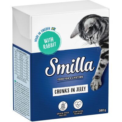 Smilla Hapjes in Saus 24 x 370 en Smilla Hapjes in Gelei 24 x 380 g Kattenvoer - Konijn in Gelei Smilla Hapjes in Saus 24 x 370 en Smilla Hapjes in Gelei 24 x 380 g Kattenvoer - Konijn in Gelei
