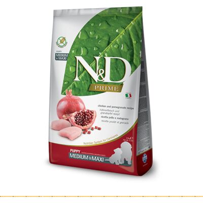 PRiME 12kg Farmina N&D Grain Free Canine Kip & Granaatappel Puppy Maxi Droog hondenvoer PRiME 12kg Farmina N&D Grain Free Canine Kip & Granaatappel Puppy Maxi Droog hondenvoer