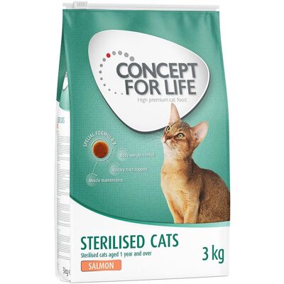 3kg Sterilised Cats Zalm Concept for Life Droogvoer Katten 3kg Sterilised Cats Zalm Concept for Life Droogvoer Katten