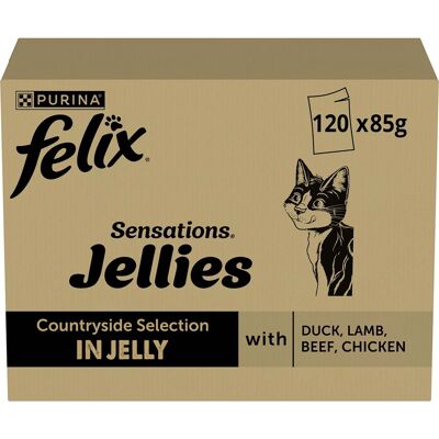 120x85g Variatie v/h Land Felix "Sensations" Maaltijdzakjes Kattenvoer 120x85g Variatie v/h Land Felix "Sensations" Maaltijdzakjes Kattenvoer