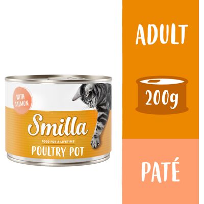 6x800g Mals Gevogelte met Zalm Smilla Gevogeltepannetje Kattenvoer nat 6x800g Mals Gevogelte met Zalm Smilla Gevogeltepannetje Kattenvoer nat