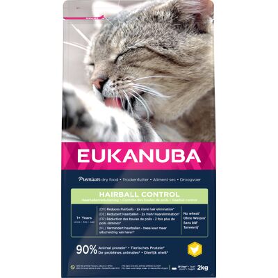2kg Hairball Control Adult Eukanuba Kattenvoer 2kg Hairball Control Adult Eukanuba Kattenvoer