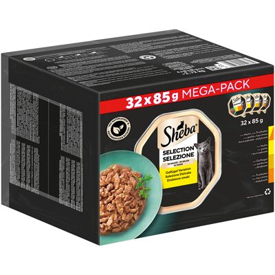 32x85g Selection in Saus Variaties in Kuipjes Sheba Kattenvoer 32x85g Selection in Saus Variaties in Kuipjes Sheba Kattenvoer