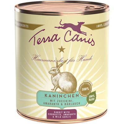 6x800g Konijn met Courgette, Amaranth & Bieslook Terra Canis Hondenvoer 6x800g Konijn met Courgette, Amaranth & Bieslook Terra Canis Hondenvoer