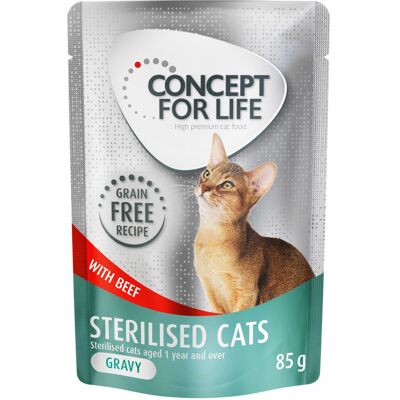 Concept for Life Sterilised Cats Rund graanvrij - in Saus Kattenvoer - 24 x 85 g Concept for Life Sterilised Cats Rund graanvrij - in Saus Kattenvoer - 24 x 85 g