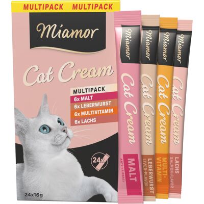 Dubbelpak: 48x16g Miamor Cat Cream Variatie Katten Snacks Dubbelpak: 48x16g Miamor Cat Cream Variatie Katten Snacks