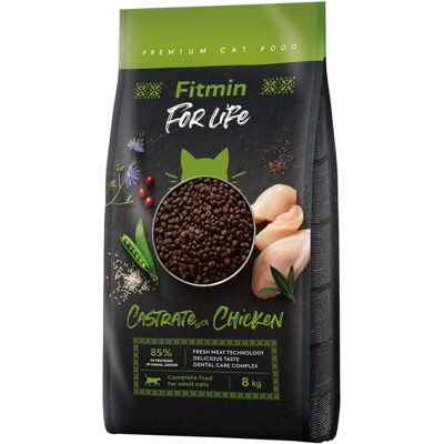 2x 8kg Fitmin Cat For Life Castrate met Kip Droog Kattenvoer 2x 8kg Fitmin Cat For Life Castrate met Kip Droog Kattenvoer
