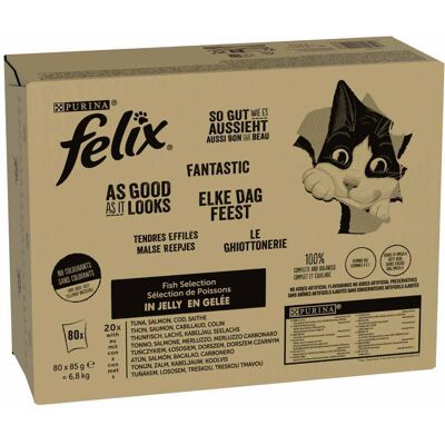 80x85g Vis Mix I Felix Zo Goed Als Het Eruit Ziet Kattenvoer 80x85g Vis Mix I Felix Zo Goed Als Het Eruit Ziet Kattenvoer