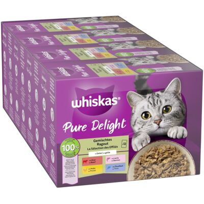 48x85g Gemengde Ragout in Gelei Pure Delight Whiskas Kattenvoer 48x85g Gemengde Ragout in Gelei Pure Delight Whiskas Kattenvoer