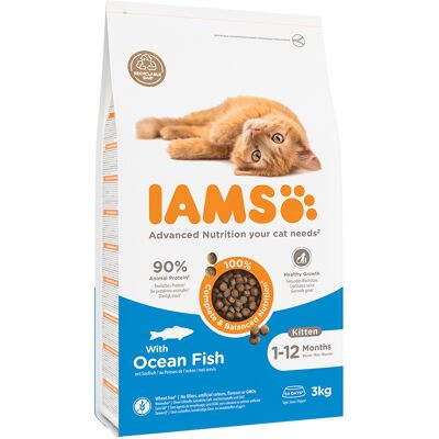 3kg Kitten met Zoutwatervis IAMS for Vitality Kattenvoer 3kg Kitten met Zoutwatervis IAMS for Vitality Kattenvoer