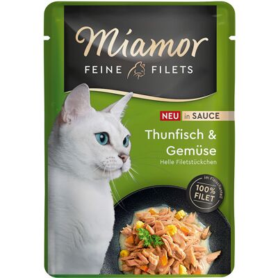 24x100g Miamor Fijne Filets in Saus Tonijn & Groenten natvoer voor katten 24x100g Miamor Fijne Filets in Saus Tonijn & Groenten natvoer voor katten