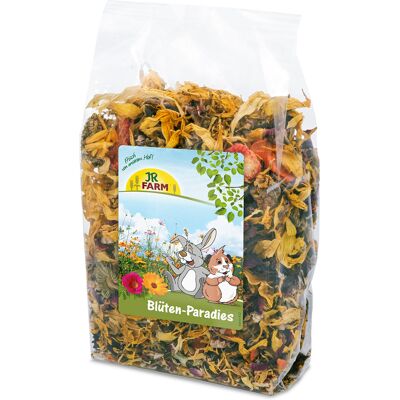 Voordeelpakket: 6x150g JR Farm Bloemenparadijs snacks voor kleine dieren Voordeelpakket: 6x150g JR Farm Bloemenparadijs snacks voor kleine dieren