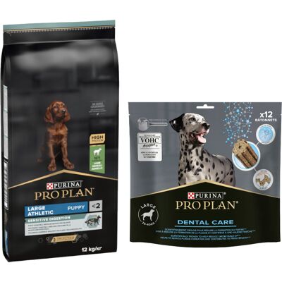 12 kg of 14 kg Pro Plan droogvoer voor honden + 345 g/426 g Pro Plan Dental Care hondensnack gratis! - Large Athletic Puppy Sensitive Digestion Lam 12 kg 12 kg of 14 kg Pro Plan droogvoer voor honden + 345 g/426 g Pro Plan Dental Care hondensnack gratis! - Large Athletic Puppy Sensitive Digestion Lam 12 kg