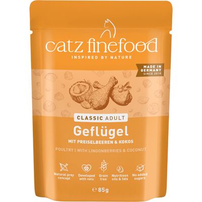 16x85g Maaltijdzakjes Gevogelte catz finefood Kattenvoer 16x85g Maaltijdzakjes Gevogelte catz finefood Kattenvoer