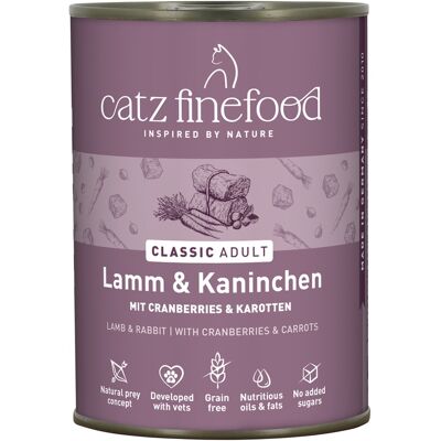 6x400g Blik Lam & Konijn catz finefood Kattenvoer 6x400g Blik Lam & Konijn catz finefood Kattenvoer