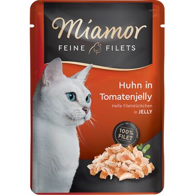 Miamor Fijne Filets in Saus Kattenvoer 24 x 100 g - Kip & Tomaat Miamor Fijne Filets in Saus Kattenvoer 24 x 100 g - Kip & Tomaat