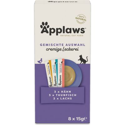 Voordeelpakket: 32x15g Applaws Romige Traktatie Mixpakket (3 soorten) Kattensnacks Voordeelpakket: 32x15g Applaws Romige Traktatie Mixpakket (3 soorten) Kattensnacks