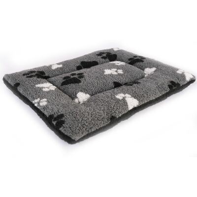 Vetbed® fleece kussen voor transportboxen grijs met pootjes 122x76x5cm hond Vetbed® fleece kussen voor transportboxen grijs met pootjes 122x76x5cm hond