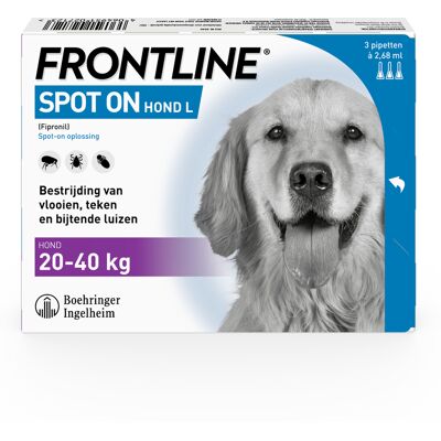 Frontline Spot-On Hond , 20 tot 40 kg 3 Pipetten Frontline Spot-On Hond , 20 tot 40 kg 3 Pipetten