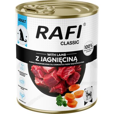 12x800g Rafi Dog Classic Lam natvoer voor honden 12x800g Rafi Dog Classic Lam natvoer voor honden